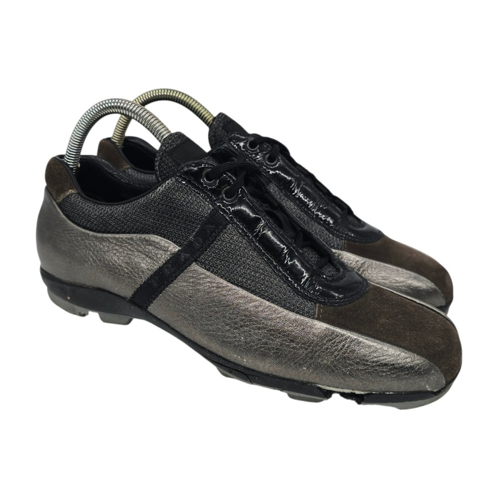 Vintage Y2K Prada Shoes Womens 8.5 (39) Sport Red Tab Low Top Sneakers Gray READ